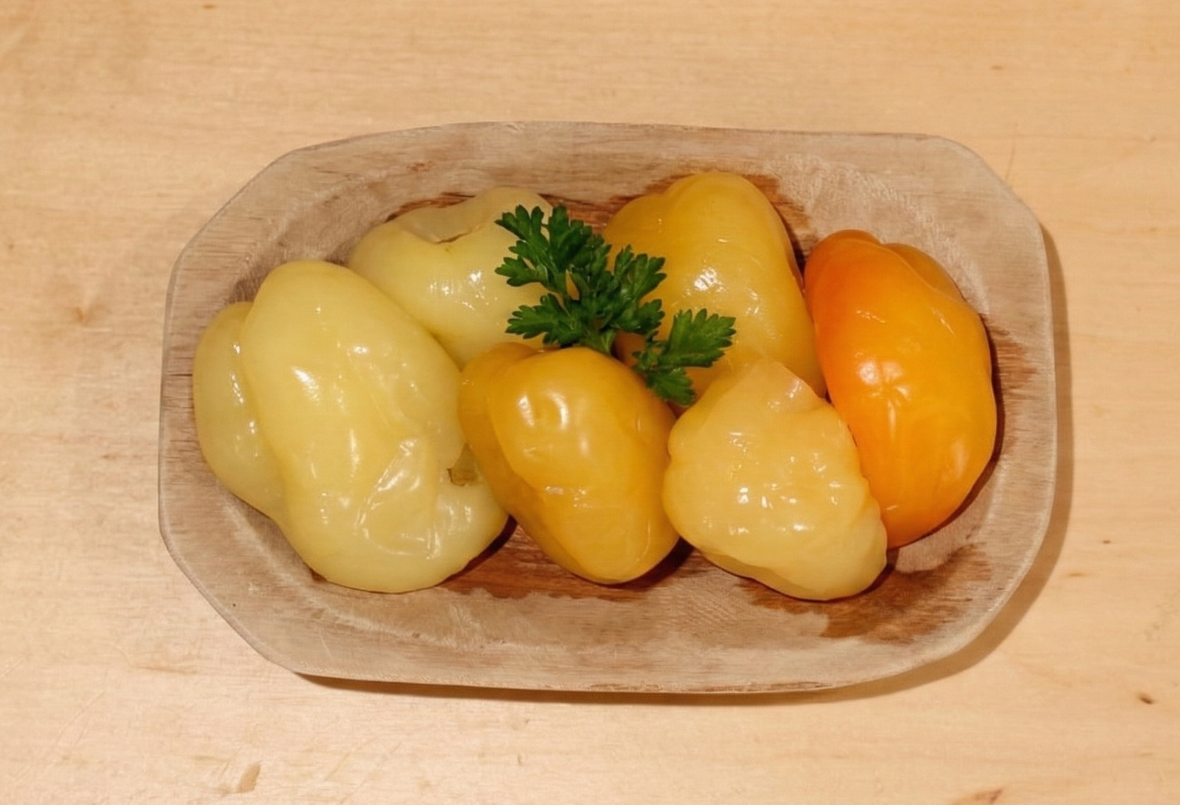 Enyhén csípős ecetes almapaprika savanyúság, gluténmentes és laktózmentes, Fanyüvő Étterem